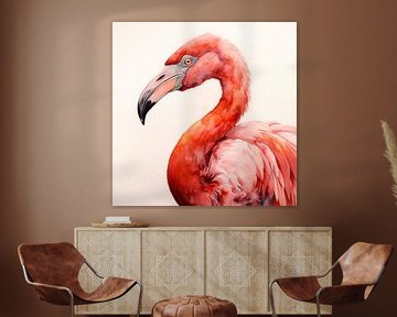 Flamingo in Aquarell in Fuzzy Peach von Lauri Creates