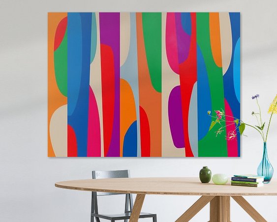 Voorbeeld van het werk in een kamer