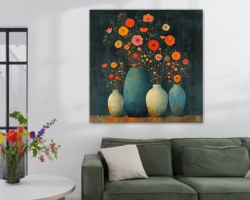 Modernes Blumenstillleben | Chroma Bloom von Kunst Kriebels