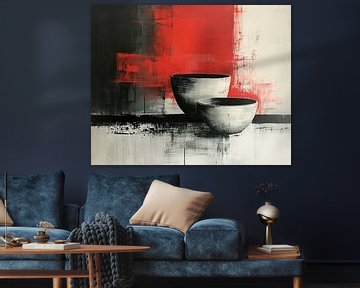 Abstract Rood Zwart | Crimson Echo van Kunst Kriebels