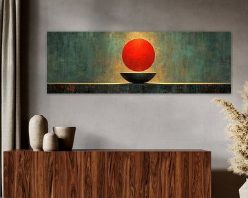 Modern Abstract Rood | Rouge Orb Balance van Kunst Kriebels