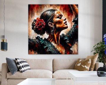 Flamenco danseres #5 van Chromatic Fusion Studio