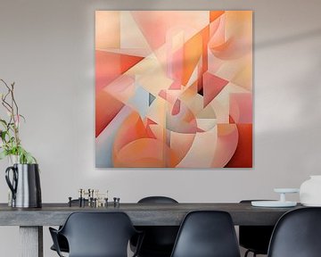 Abstract lichte perzik kleuren modern van The Xclusive Art