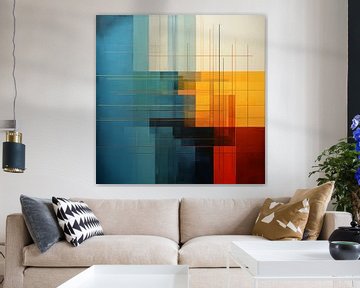 Carrés et lignes multicolores sur TheXclusive Art