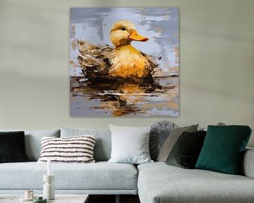 Goldene Ente abstrakt von TheXclusive Art
