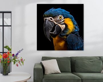 Portrait de perroquet Hyacinthara macaw sur The Xclusive Art