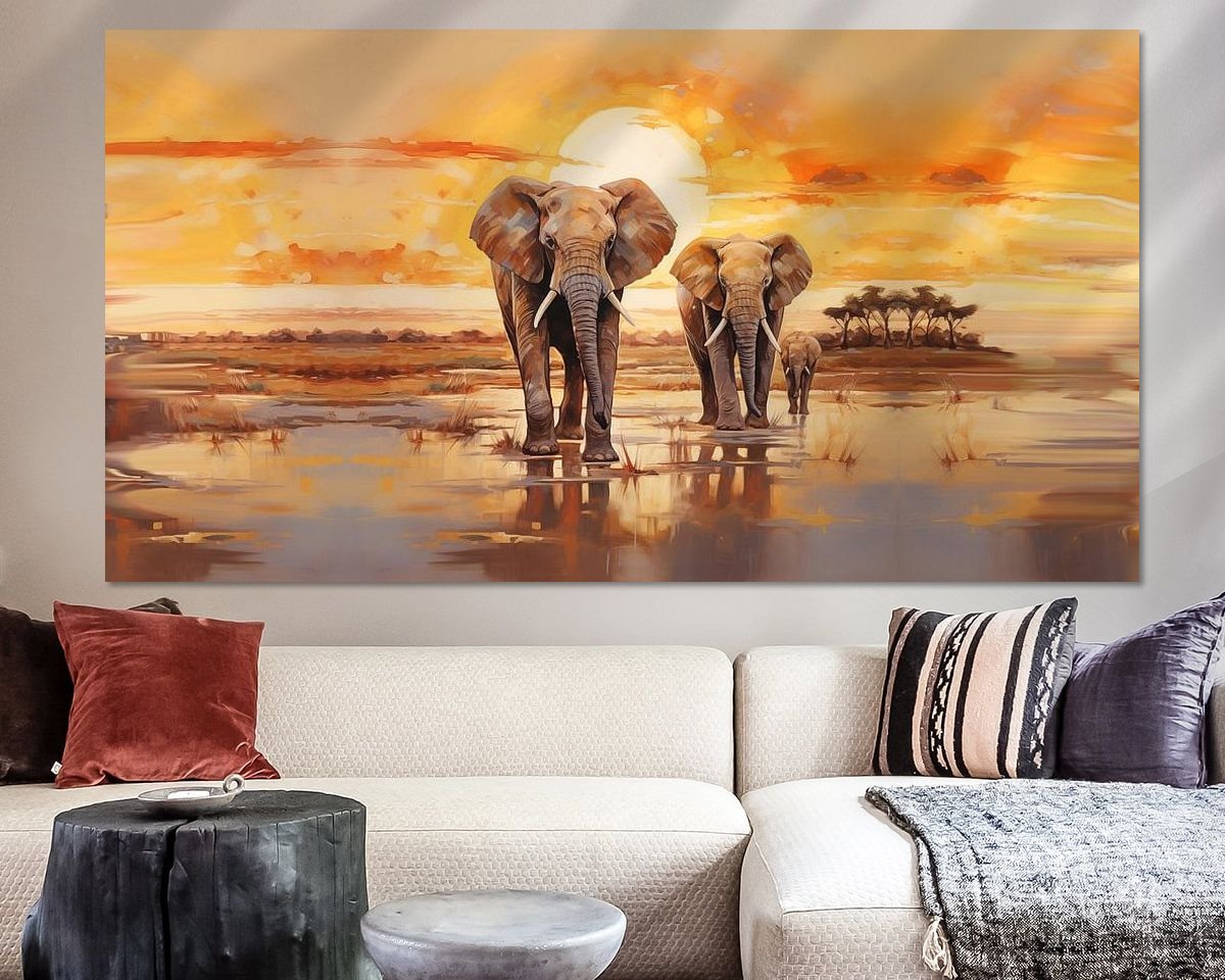 Voorbeeld van het werk in een kamer