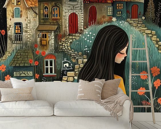 Voorbeeld van het werk in een kamer