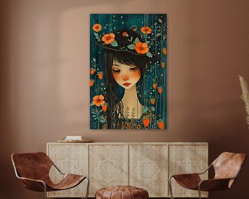 Floral whimsical girl by haroulita