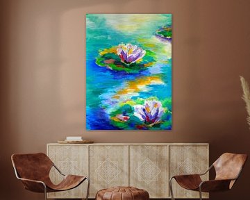 Die Augen öffnen / Lotusblumen abstrakte Wasserlilien von Jolanda Bakker