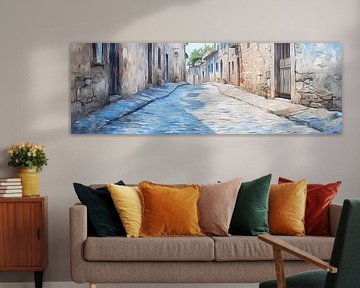 Blue Lane | Rustic Serenity by Abstract Painting