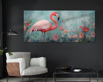 Flamingo Kunstwerk | Flamingo in Bloom von De Mooiste Kunst