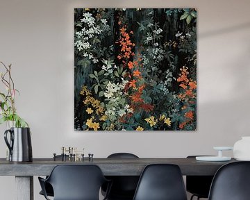 Botanisches Design | Orange Akzente von Wunderbare Kunst