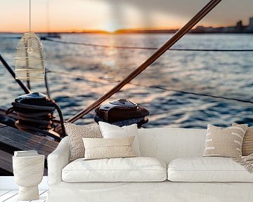 View of the North Sea and the coast from a sailing boat by Catrin Grabowski