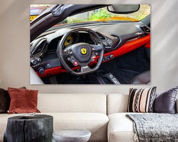 Tableau de bord de la voiture de sport Ferrari 488 Spider sur Sjoerd van der Wal Photographie