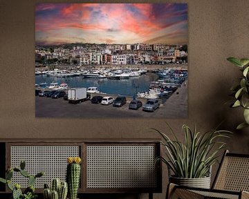 View over the city of Naples at the harbour in Italy by Animaflora PicsStock