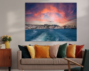 View over the city of Naples at the harbour in Italy by Animaflora PicsStock