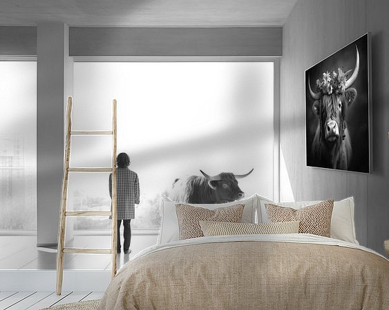 Voorbeeld van het werk in een kamer