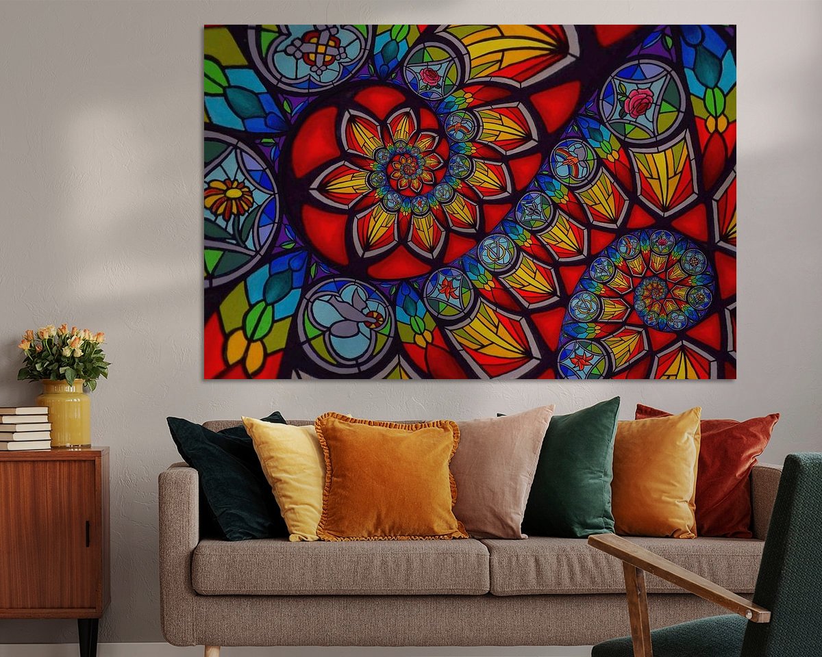 Voorbeeld van het werk in een kamer
