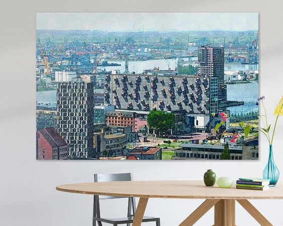Voorbeeld van het werk in een kamer
