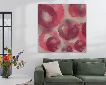 Abstracte vormen in roze en paars van Dina Dankers