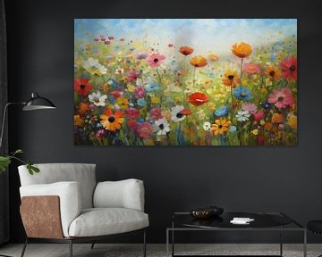 Kleurrijk Bloemenveld van WeLoveArt