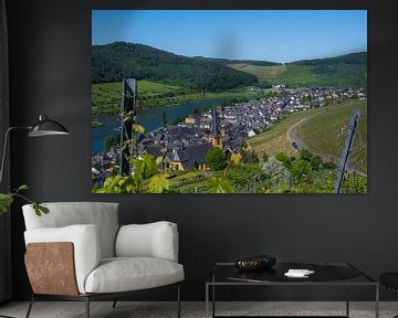 The view from above of the Moselle and the wine village of Zeltingen Rachtig by David Esser