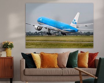 Take-off KLM Boeing 777-200 (Triple Seven). van Jaap van den Berg