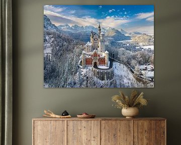 Schloss Neuschwanstein in Deutschland an einem Wintertag von Michael Abid