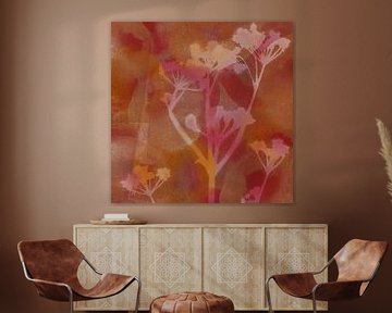 Nature dreams.  Flowers in rusty brown and pink. by Dina Dankers