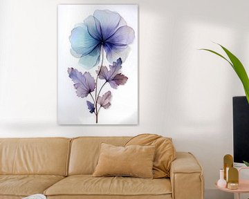 aquarel blauw paarse bloem van haroulita