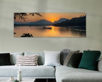 de Mekong bij zonsondergang van Walter G. Allgöwer