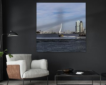 Rotterdam Erasmusbrug (vierkant) van John Ouwens