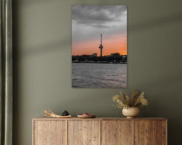 Rotterdam Skyline (zonsondergang) van John Ouwens