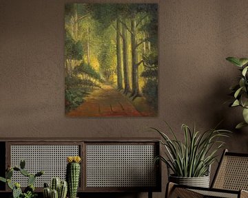 Path in the Calmeynbos in De Panne - Oil painting on canvas by Galerie Ringoot
