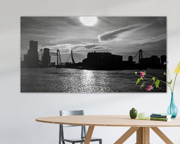 Rotterdam Skyline (zwart wit) by John Ouwens