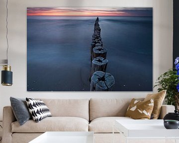 Baltic Sea groynes at the blue hour by Jiri Viehmann