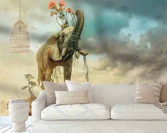 Voorbeeld van het werk in een kamer