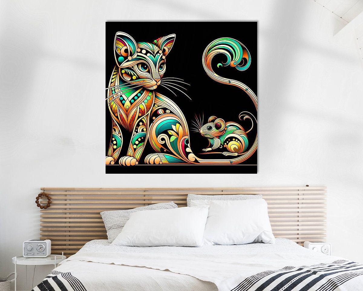 Voorbeeld van het werk in een kamer