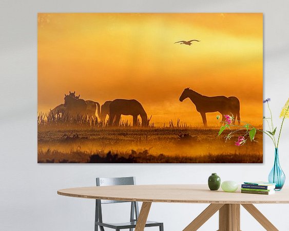 Voorbeeld van het werk in een kamer