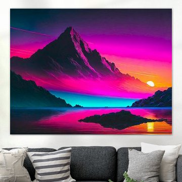 Landschap met neonkleuren