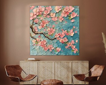 Cherry blossom pink blue by Bianca ter Riet