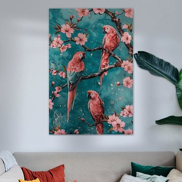 Parrots & Blossoms by Bianca ter Riet
