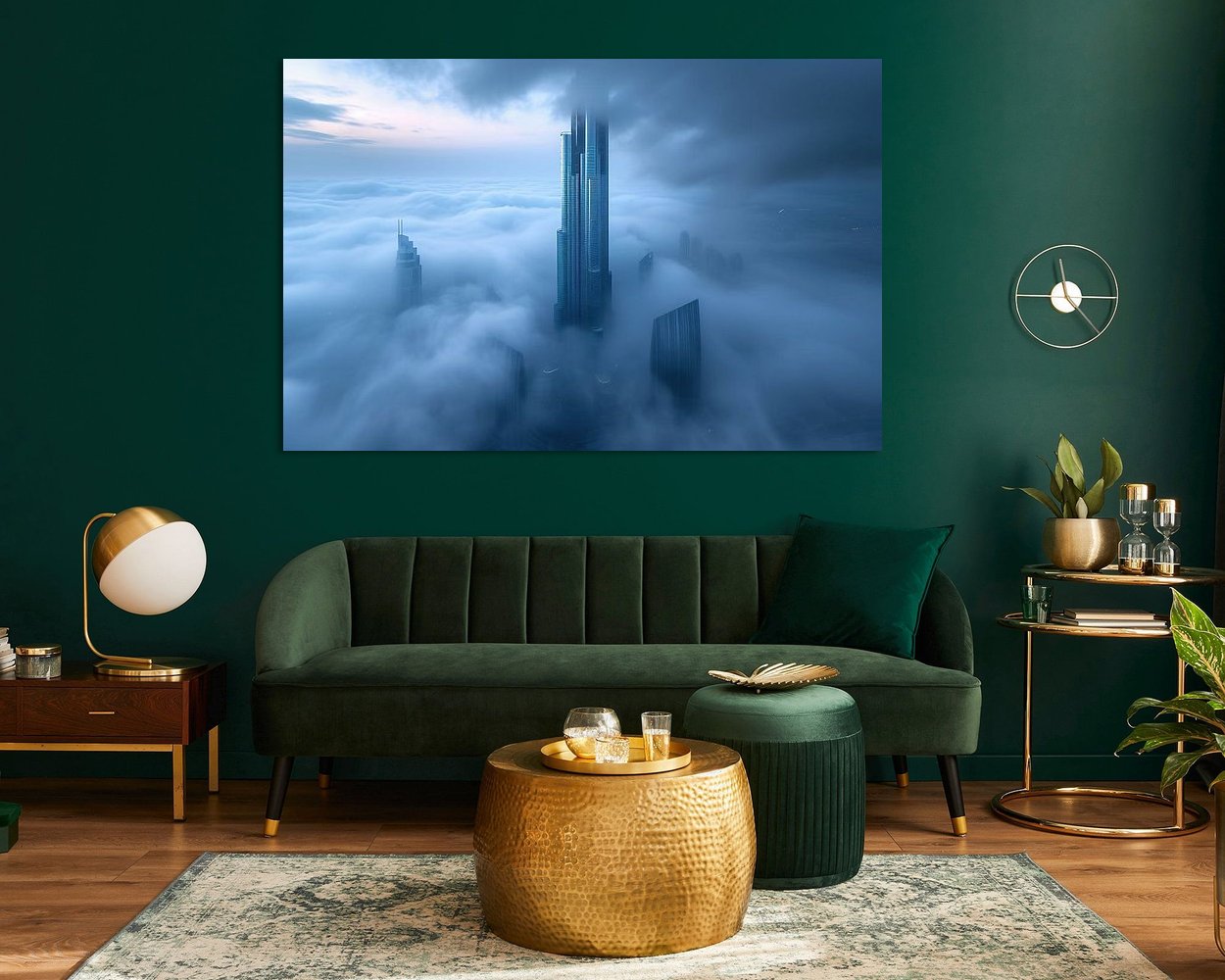 Voorbeeld van het werk in een kamer