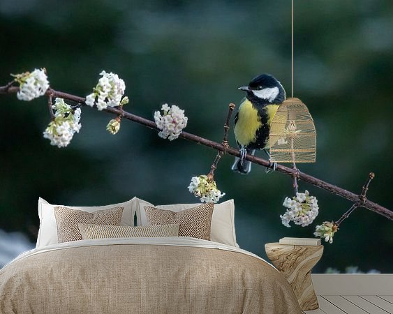 Voorbeeld van het werk in een kamer