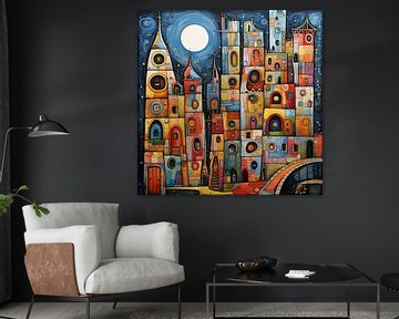 hundertwasser city moon by Natasja Haandrikman