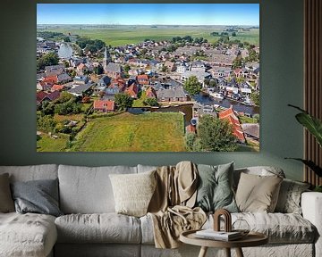 Luftaufnahme des Dorfes Warten in Friesland, Niederlande von Eye on You