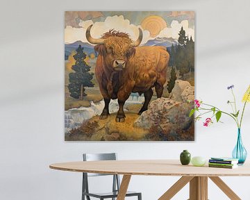 Scottish Highlander Cow | Scottish Highlander sur Blikvanger Schilderijen