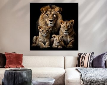 Famille de lions sur TheXclusive Art