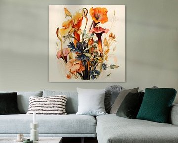 Aquarell einzigartige Wildblumen von haroulita